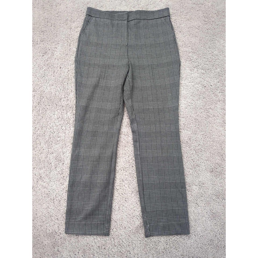 Banana Republic Pants Womens 8 Gray Plaid High Rise Tapered‎ Casual